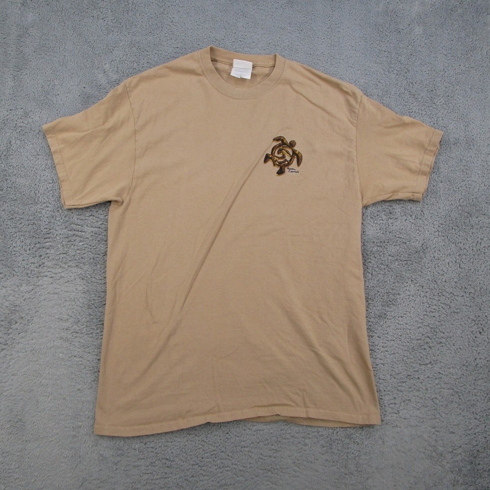 Port and Company Hawaii Lifestyle Sea Turtle Graphic T-Shirt Tan Khaki Mens L